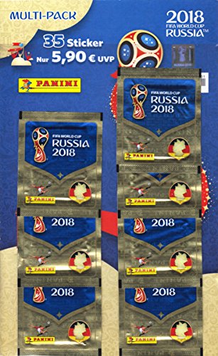 Panini 005903 World Soccer International FIFA Cup Russia 2018" Sammelsticker Multipack, 7 Booster von Panini