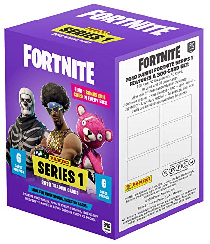 Panini Fortnite Series 1 Trading Cards - Blasterbox, 37 Sammelkarten, inkl. Einer hochwertigen Epic-Cards mit beeindruckenden optischen Effekten von Panini