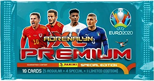 Panini 5356 Sammelkarten Panini UEFA EURO 2020, Premium Pack, Booster mit 10 Karten (5 Regular, 4 Special und 1 limited Edition Karte) von Panini