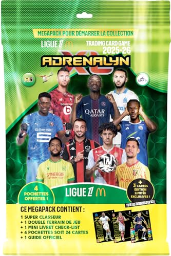 Panini ADRENALYN Ligue 1 McDonald's 2025-2026 Trading Cards Game Starterpaket (Ordner + 4 Hüllen) von Panini