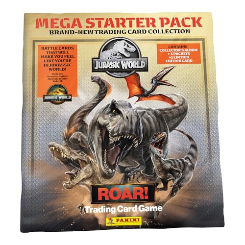 Panini Jurassic World 4 Trading Cards Game Starter Pack (Ordner + 2 Hüllen + 1 Karte Limited Edition) von Panini