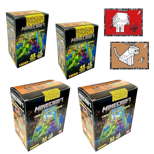 Panini Minecraft Sammelkarten - Create, Explore, Survive - Trading Cards (Blaster-Mega-Box-Bundle mit LE Cards) von Panini