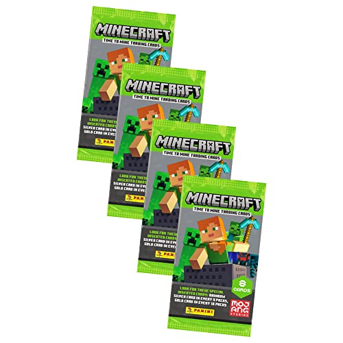 Panini Minecraft Trading Cards - Sammelkarten Time to Mine - Karten Auswahl (4 Booster) von Panini