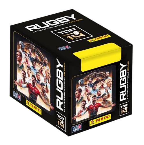 Panini Rugby TOP 14 2023-2024 Box mit 50 Hüllen mit je 5 Aufklebern + 1 Karte von Panini