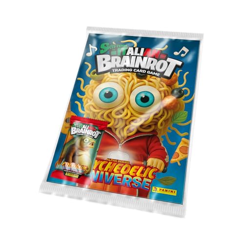 Panini Skifidol Italian Brainrot Psychedelic Universe Alpha-Serie, Megapack-Handelskarten mit Umschlag (7 Karten), Sammelkarten, Geschenk für Jungen und Mädchen, Versandkartenspiel von Panini