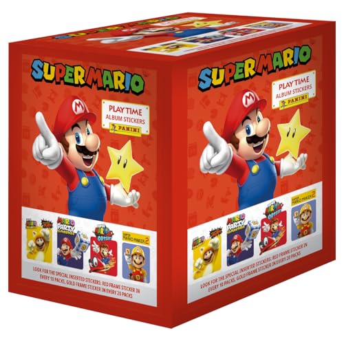 Panini Super Mario Sticker Box mit 50 Hüllen, 004218BOX50F von Panini