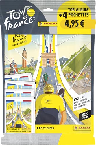 Panini Tour de France 2025 Album + 4 Hüllen, Gelb von Panini