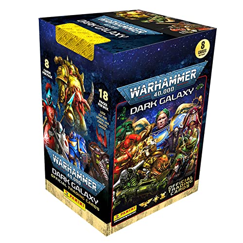 Panini Warhammer 40.000 Dark Galaxy Karten - Sammelkarten Trading Cards (2023) - 1 Display (18 Booster) im Bundle mit 10 STRONCARD Hüllen von Panini