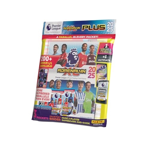 Premier League Adrenalyn XL™ Plus 2025 offizielles Sammelkartenspiel – Starterpaket von Panini