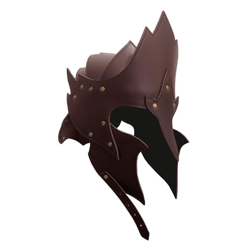 Panjiazhiguang Mittelalterhelm Wikinger PU Leder Helme für LARP Antike Europäische Krieger Helm Braun Panjiazhiguang Mittelalterhelm Wikinger PU Leder Helme für LARP Antike Europäische Krieger Helm Braun von Panjiazhiguang