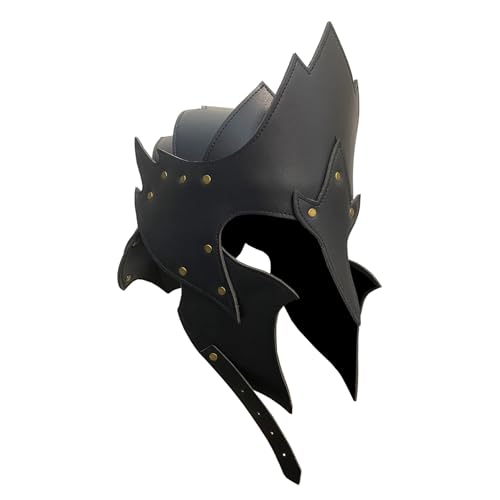 Panjiazhiguang Mittelalterhelm Wikinger PU Leder Helme für LARP Antike Europäische Krieger Helm Schwarz Panjiazhiguang Mittelalterhelm Wikinger PU Leder Helme für LARP Antike Europäische Krieger Helm Schwarz von Panjiazhiguang