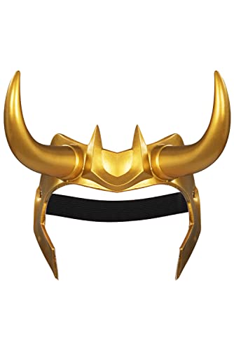 Panjue Loki Helm Accessory Halloween Cosplay Kostüm Party Requisiten Helm Headpiece mit Horns Gold von Panjue