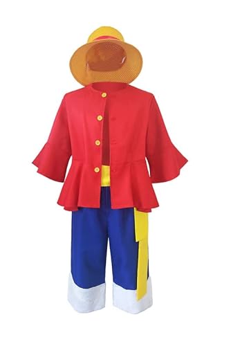 Panjue Straw Hat Uniform Outfits Halloween Karneval Suit Cosplay Kostüm Herren XL von Panjue