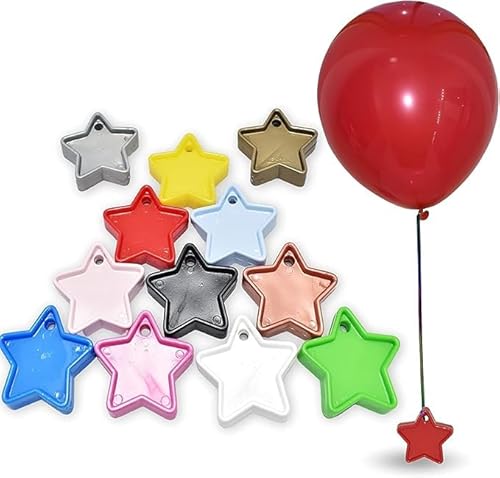 Pannu Designs Schwere, sternförmige Gewichte für Heliumballons, erhältlich in verschiedenen Farben, kann für Geburtstage und Party-Dekorationen verwendet werden, 10 Stück (mehrfarbig, 10 Stück) von Pannu Design.CO.UK Celebrate Everyday