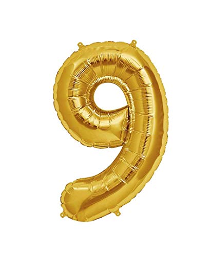 Folienballon mit Zahlen, 40,6 cm, goldfarbene Ziffern 0–9, Folienballons für Geburtstag, Hochzeit, Jahr, Party, Dekoration von Pannu Design.CO.UK Celebrate Everyday