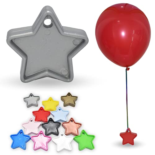 Pannu Design | Schwerlast-Gewichte in Sternform für Heliumballons | Packungen mit 5, 10 und 25 Stück | Mehrfarbige Gewichte für Geburtstagsparty-Dekoration, Babyparty und Jubiläum (10 Stück, Silber) von Pannu Design