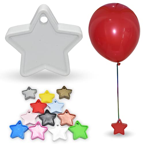 Pannu Design | Schwerlast-Gewichte in Sternform für Heliumballons | Packungen mit 5, 10 und 25 Stück | Mehrfarbige Gewichte für Geburtstagsparty-Dekoration, Babyparty und Jubiläum (5 Stück, weiß) von Pannu Design
