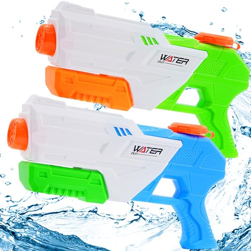 Paochocky Wasserpistole Spielzeug 2 * 800ml Wasserpistolen Spritzpistolen Set mit 10 Metern Reichweiter für Wasserpistolenkampf für Kinder Erwachsene für Sommerpartys im Freien, Pool, Garten Paochocky Wasserpistole Spielzeug 2 * 800ml Wasserpistolen Spritzpistolen Set mit 10 Metern Reichweiter für Wasserpistolenkampf für Kinder Erwachsene für Sommerpartys im Freien, Pool, Garten von Paochocky