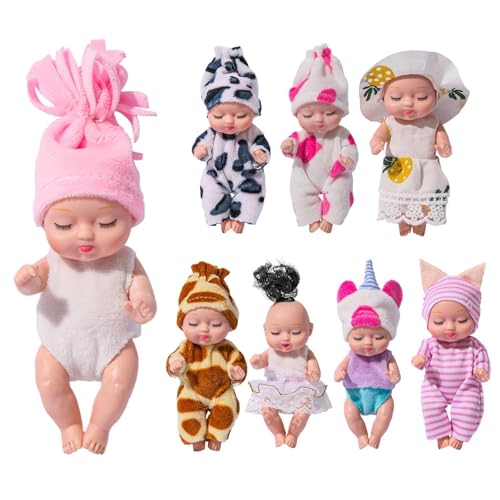 Paodduk 8pcs -Schlafpuppen Zur Wiedergeburt -Wiedergeburtspuppen Miniatur Reborn Puppen Reborn-Baby-Puppen Spielzeug Realistische Kleinen Reborn-Baby-Puppen Niedliche Baby-Puppen von Paodduk