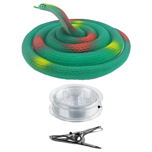 Paodduk Gefälschte Schlange, realistischer Schlangenstreich,Clip-on-Schlangenstreich-Requisiten mit Schnur - Urkomische Streiche für Erwachsene, lustiges Kobra-Spielzeug für Feiertagspartys von Paodduk