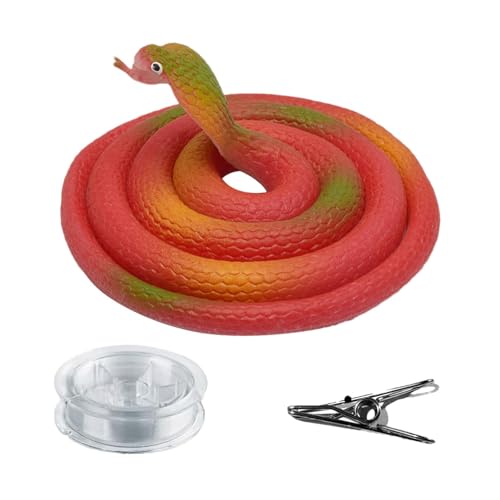 Paodduk Schlangenstreich mit Schnurclip,Golf-Schlangenstreich | Silikon-Metallclip-Schlangen-Streichspielzeug mit durchsichtiger Schnur | Einfach zusammenzubauendes, lebendiges, urkomisches von Paodduk