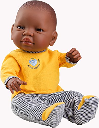 Paola Reina (PAOLJ) 05154 Paola Reina Bebito Kinderdörfer SOS Afrikanische Puppe, 49 cm, Mehrfarbig, 45 cm von Paola Reina