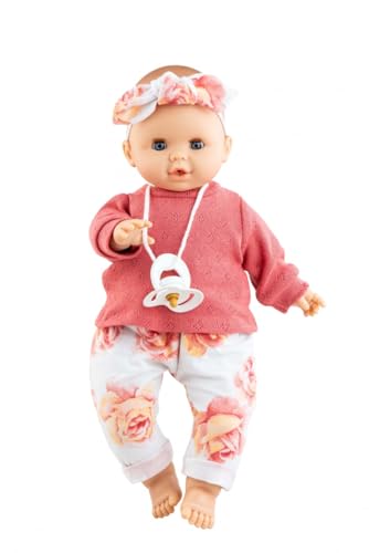 Paola Reina Puppe Sonia - rosa Blumenmuster - Mechanismus - 36 cm von Paola Reina