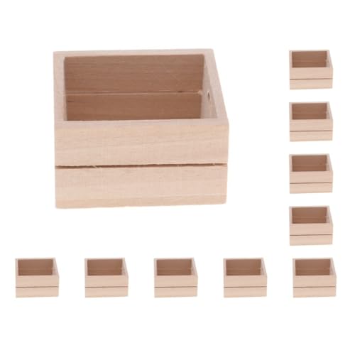 10 Set 1/12 Puppenhaus Miniatur Holz Obst Aufbewahrungsbox Küche Möbel Artikel von Paowsietiviity