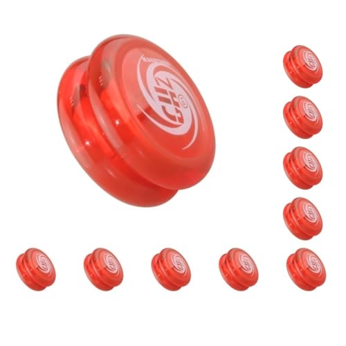10 Set D1 Spin Ball Professional YoYo Größe E Lager mit Schnur Rot von Paowsietiviity