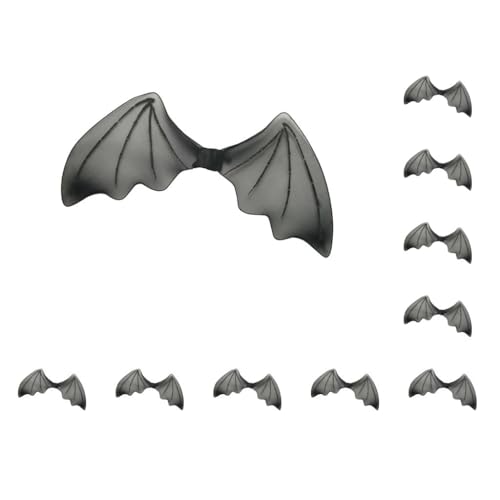 10 Set Kinder Glitzer Schwarz Fledermaus Flügel Halloween Engel Verkleidung Zubehör von Paowsietiviity