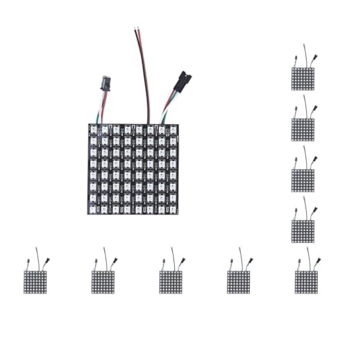 10er Set LED Pixel Matrix Panel WS2812B RGB Digital Bild Video Text Display 8x8cm von Paowsietiviity