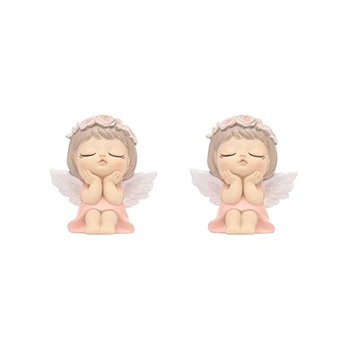 2 Set Engel Figur Auto Armaturenbrett Ornament Kuchen Topper für Eingang Dekor Rosa, klein 2 Set Engel Figur Auto Armaturenbrett Ornament Kuchen Topper für Eingang Dekor Rosa, klein von Paowsietiviity
