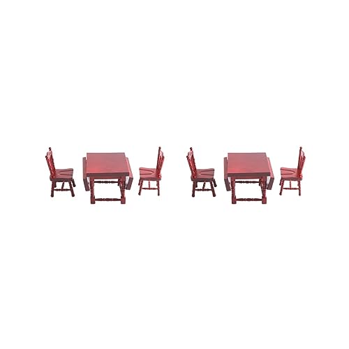 2 set 1/12 Holz Puppenhaus Tisch Stuhl Set Miniatur Modell Layout Wohnzimmer, Stil 2 von Paowsietiviity
