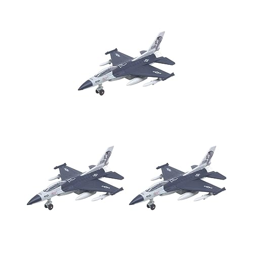3 Set Alu-Druckguss-Rückzugsflugzeuge American Fighter Aircraft Ständer Dunkelblau von Paowsietiviity