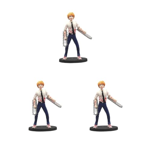 3 Set Figur handbemalte Sammlung Ornament für Desktop, dunkelblau, 11,5 x 8,5 x 18,5 cm von Paowsietiviity