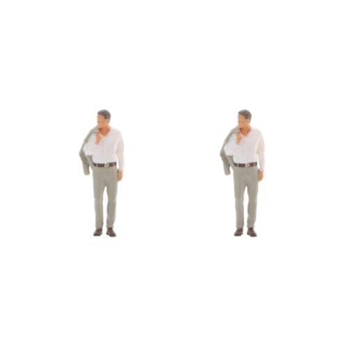 Diorama-Figur im kleinen Maßstab, bemalt, Herren, mit Anzügen, Figuren, Bau-Accs-Stil, Stil 1, 2 Stück von Paowsietiviity