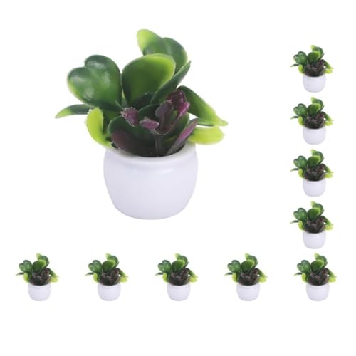Paowsietiviity 10 Set 1/12 künstliche Bonsai Modell Micro Landschaft Schlafzimmer Möbel Ornamente D lila Blume 1 cm von Paowsietiviity