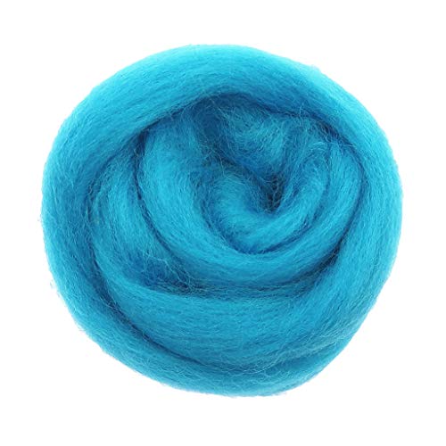 Paowsietiviity 10 g handgemachte Wolle Top Fiber Roving für Nadelfilzmaterialien blau von Paowsietiviity