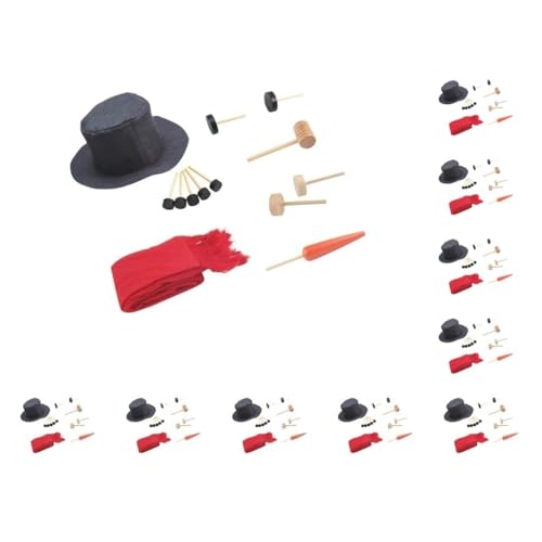 Paowsietiviity 10-teiliges Schneemann-Set, Weihnachts-Kostüm, Urlaubszubehör, Festival-Zubehör, Verkleidungs-Set, verschleißfest, helle Farbe, Cosplay-Requisiten, 13-teilig von Paowsietiviity