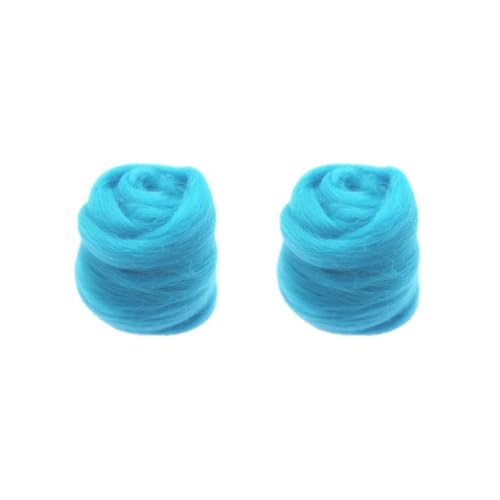 Paowsietiviity 2 Set 10 g handgefertigte Wollfaserfaser für Nadelfilzmaterialien, blau von Paowsietiviity