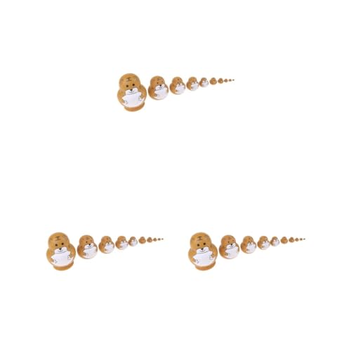 Paowsietiviity 3 Set 10 Stück handbemalte hölzerne russische Nesting-Puppen Babuschka Mini Tiger Geschenk, 10-lagiger Tiger von Paowsietiviity