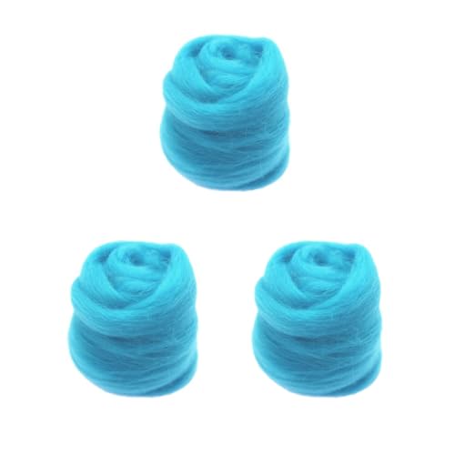 Paowsietiviity 3 Set 10 g handgefertigte Wollfaserfaser für Nadelfilzmaterialien, blau von Paowsietiviity