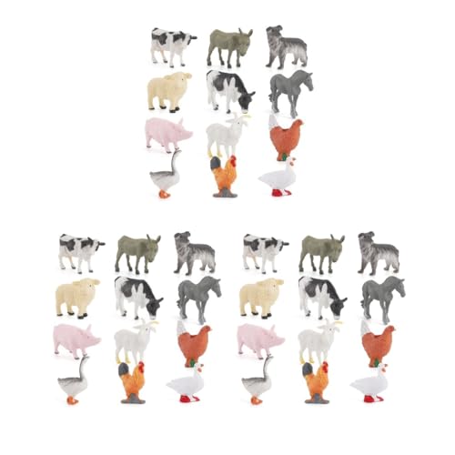 Paowsietiviity 3 Set 12 Stück leichte Bauernhoftiermodelle wasserdichte Ente simulierte Tiere solide kleine Früherziehung Werkzeuge Home Ornament Geschenk von Paowsietiviity