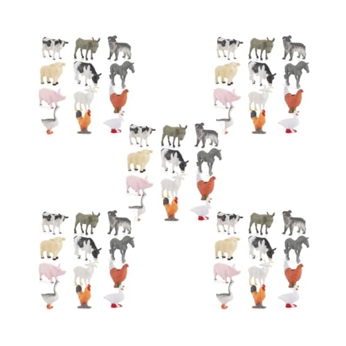 Paowsietiviity 5 Set 12 Stück leichte Bauernhoftiermodelle wasserdichte Ente simulierte Tiere solide kleine Früherziehung Werkzeuge Home Ornament Geschenk von Paowsietiviity