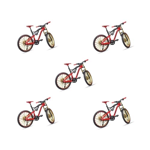 Paowsietiviity 5er-Set 1/10 Mountainbike-Modell mit Ständer, tragbar, Legierung, Kunststoff, Rennrad-Kollektion, Radfahren, Geschenke, Büro, Rot von Paowsietiviity