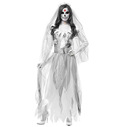 Paowsietiviity Frauen Cosplay Halloween Kostüm Horror Ghost Dead Corpse Zombie Braut Kleid XL, weiß von Paowsietiviity