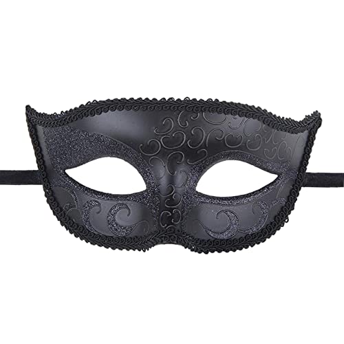 Paowsietiviity Fuchs Halbgesichtsmaske Kostüm Cosplay Maskerade Ball Maske für Halloween Party Schwarz 20x16cm von Paowsietiviity