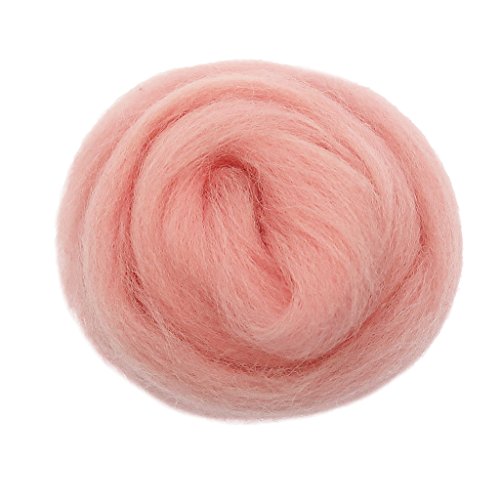 Paowsietiviity Handgefertigte 10g Wolle Roving Fiber für Nadelfilzmaterialien Pink 3 von Paowsietiviity