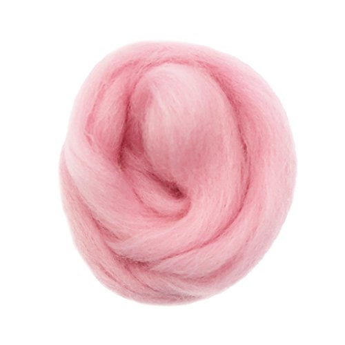 Paowsietiviity Handgefertigte 10g Wolle Roving Fiber für Nadelfilzmaterialien Rosa 1 von Paowsietiviity