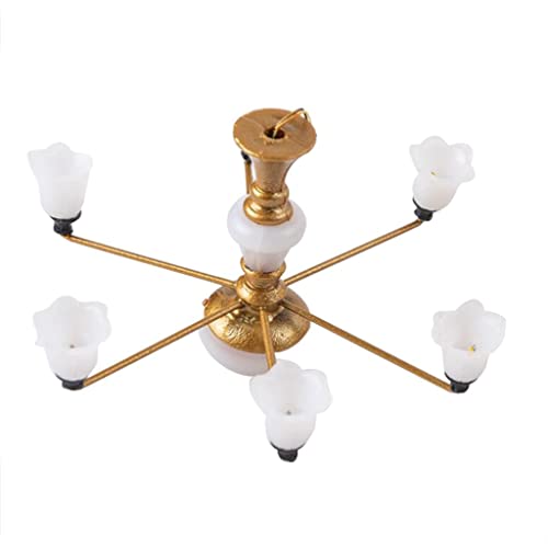 Paowsietiviity Moderner Miniatur-Kronleuchter, Celing-Lampe, Modell-Layout, Dekoration, Zubehör, Gold, warmes Licht, 8,2 x 4,5 cm Paowsietiviity Moderner Miniatur-Kronleuchter, Celing-Lampe, Modell-Layout, Dekoration, Zubehör, Gold, warmes Licht, 8,2 x 4,5 cm von Paowsietiviity